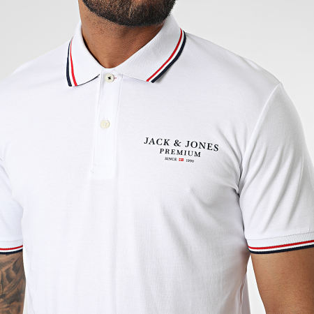 Jack And Jones - Polo Manches Courtes Aston Blanc