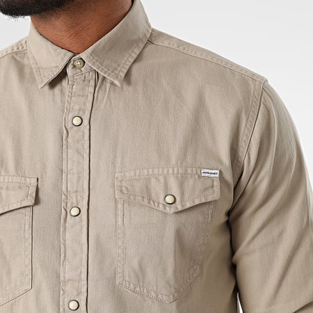Jack And Jones - Chemise Jean A Manches Longues Sheridan Beige