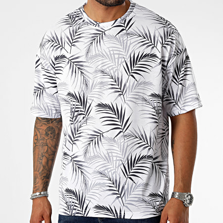 LBO - Oversize Camiseta Grande Impreso 2683 Tropical Blanco