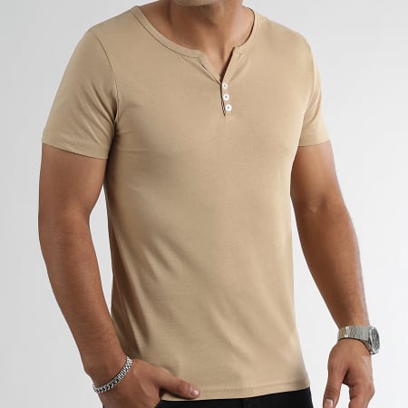 LBO - T-shirt met knoopjes 2686 Beige