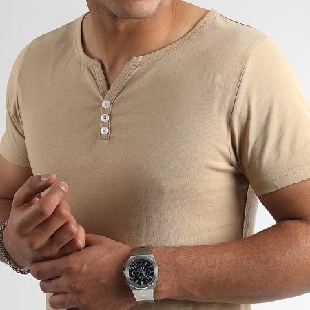 LBO - Camiseta con botones 2686 Beige