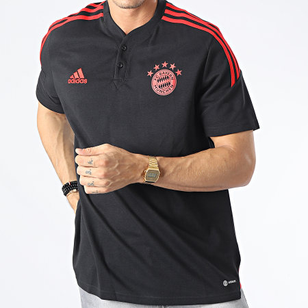 Adidas Sportswear - Polo Manches Courtes A Bandes FC Bayern HI3467 Noir