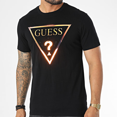 Guess - Tee Shirt M2BI0B Noir Iridescent