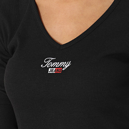 Tommy Jeans - Tee donna a maniche lunghe Crop Baby 3626 Nero
