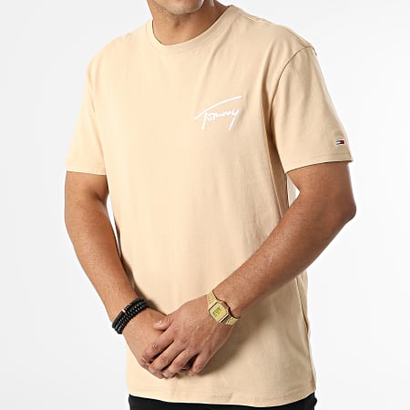 Tommy Jeans - Tee Shirt Tommy Signature 2419 Beige