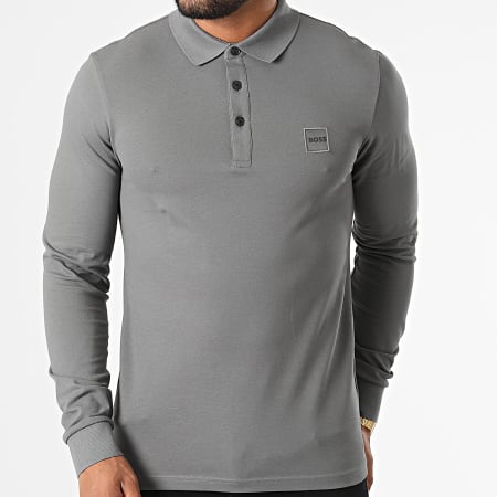 BOSS By Hugo Boss - Polo Manches Longues Passerby 50472681 Gris