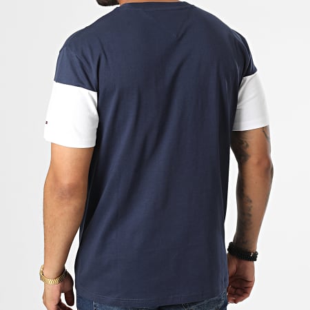 Tommy Jeans - Tee Shirt Classic Serif Linear Block 5054 Bleu Marine Blanc