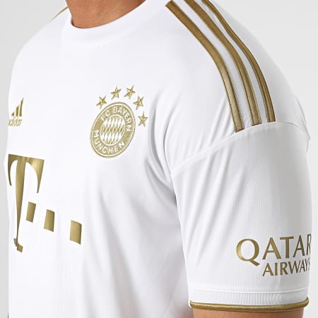 Adidas Performance - Camiseta deportiva a rayas del Bayern de Munich HI3886 Blanca