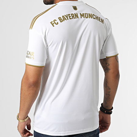 Adidas Performance - Camiseta deportiva a rayas del Bayern de Munich HI3886 Blanca