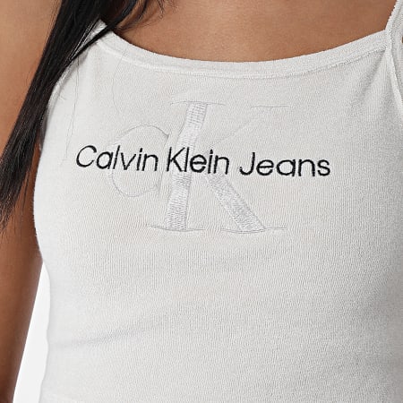 Calvin Klein - Camiseta de tirantes con monograma para mujer Towelling 8128 Beige