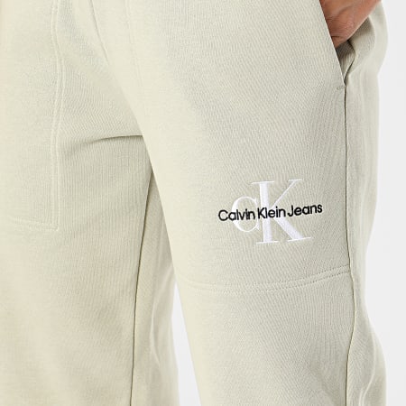 Calvin Klein - Pantalon Jogging Femme Monogram Cuffed 8971 Vert Kaki Clair