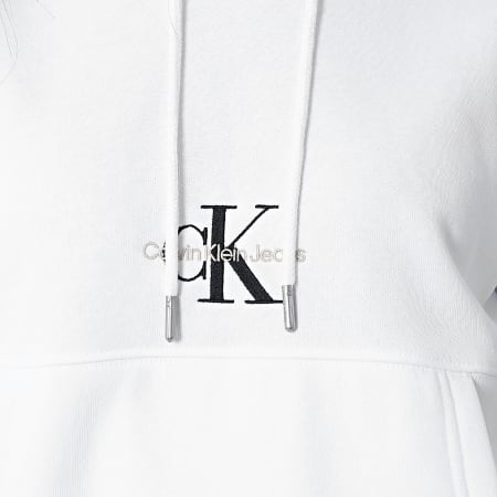 Calvin Klein - Felpa con cappuccio Monologo Donna 8983 Bianco