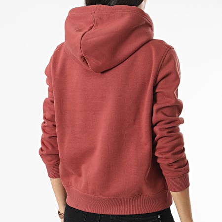 Calvin Klein - Felpa con cappuccio Monologo donna 8983 rosso mattone