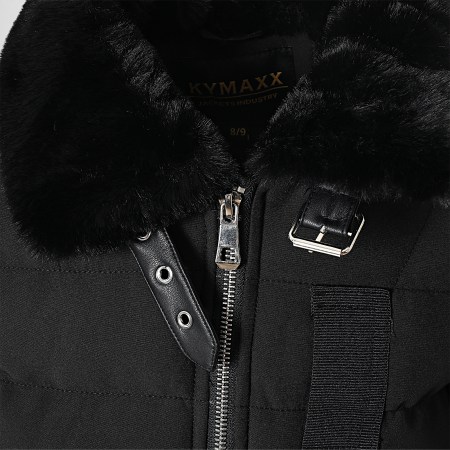 Kymaxx - Chaqueta con cuello de piel para niños 271KD Negro