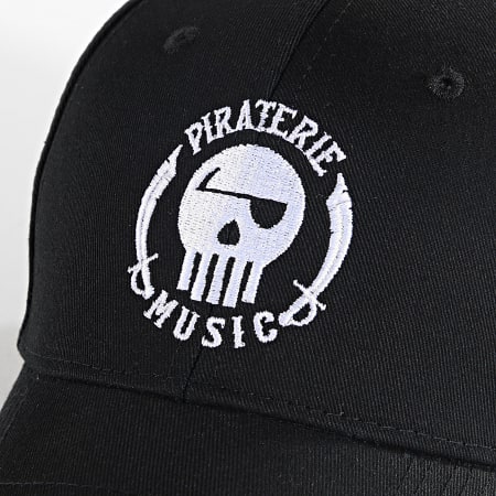 Piraterie Music - Logo Cap Negro Blanco
