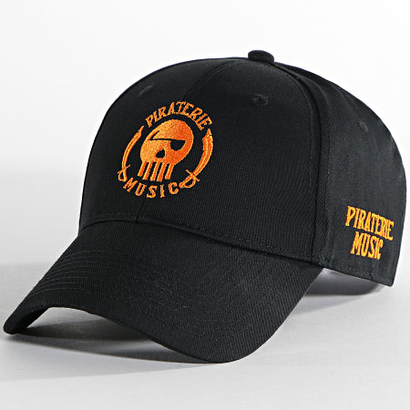 Piraterie Music - Cappello con logo nero arancione