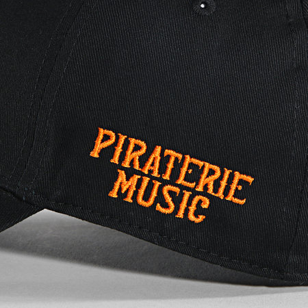Piraterie Music - Cappello con logo nero arancione