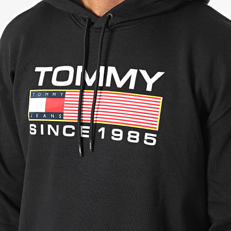 Tommy Jeans - Felpa con cappuccio Regular Athletic Logo 5009 Nero