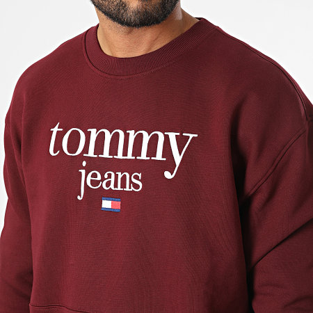 Tommy Jeans - Sudadera cuello redondo Regular Modern Corp Logo 5029 Burdeos
