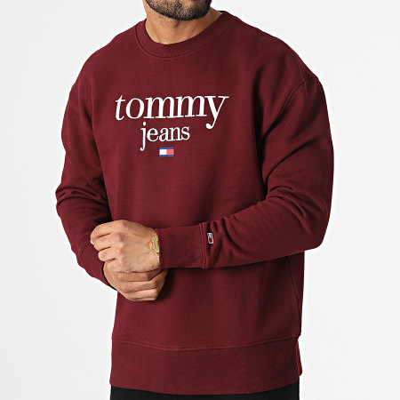 Tommy Jeans - Sudadera cuello redondo Regular Modern Corp Logo 5029 Burdeos