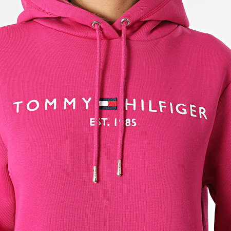 Tommy Hilfiger - Vestido de mujer con capucha Regular 0061 Fucsia
