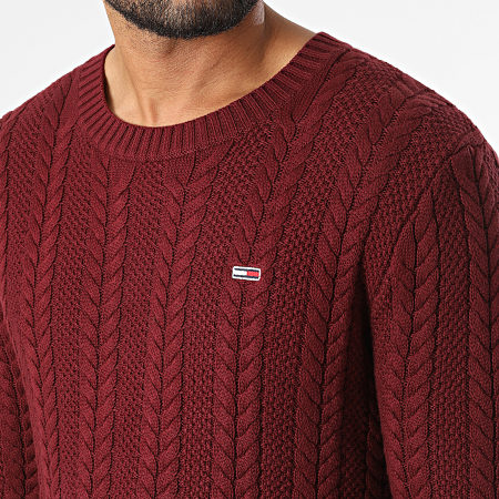 Tommy Jeans - Pull Regular Cable 5059 Bordeaux