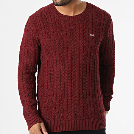 Tommy Jeans - Maglione a cavo regolare 5059 Bordeaux