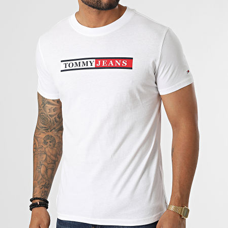 Tommy Jeans - Tee Shirt Slim Essential Logo 4979 Blanc