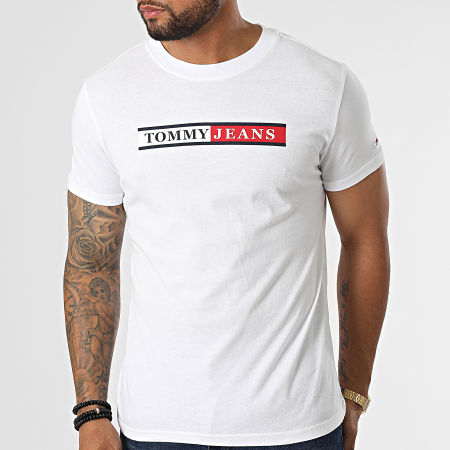 Tommy Jeans - Tee Shirt Slim Essential Logo 4979 Blanc