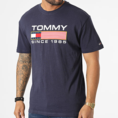 Tommy Jeans - Tee Shirt Classic Athletic Twisted Logo 4991 blu navy