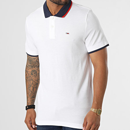 Tommy Jeans - Polo Manches Courtes Regular Flag 5076 Blanc