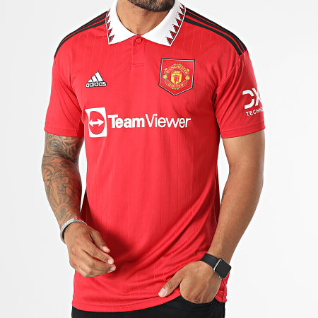 Adidas Sportswear - Polo Manches Courtes De Sport Manchester United H13881 Rouge