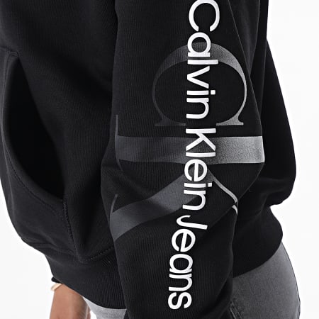 Calvin Klein - Sudadera con capucha de mujer Gradient Monologo 8759 Negro