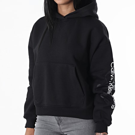 Calvin Klein - Sudadera con capucha de mujer Gradient Monologo 8759 Negro