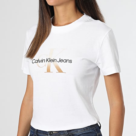 Calvin Klein - Tee Shirt Slim Femme 9797 Blanc