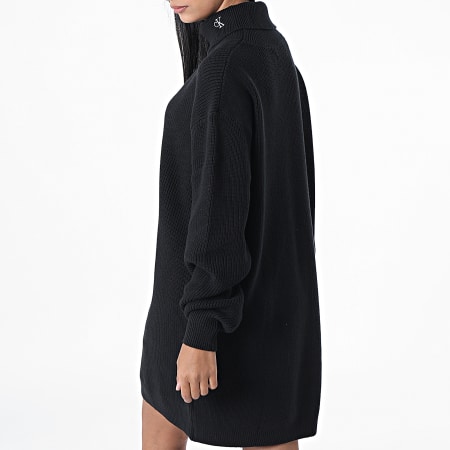 Calvin Klein - CK Chunky Turtleneck Sudadera Dress 0002 Negro