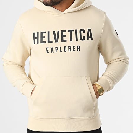Helvetica - Sweat Capuche Laun Beige