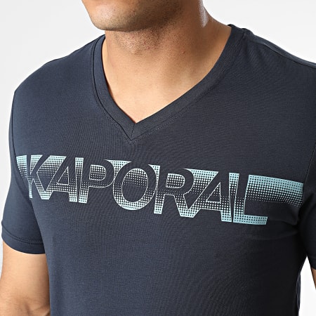 Kaporal - Maglietta con scollo a V blu navy
