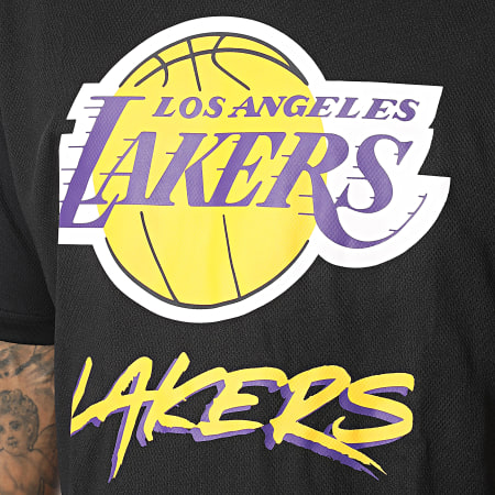 New Era - Camiseta Los Angeles Lakers Script Mesh 60284737 Negro
