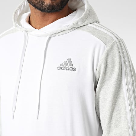 Adidas Sportswear - Sweat Capuche A Bandes HL1975 Blanc