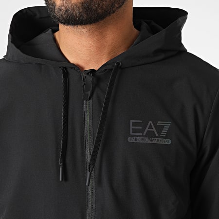 EA7 Emporio Armani - 6LPV01-PN6TZ Conjunto de chaqueta con capucha y cremallera y pantalón de jogging Negro