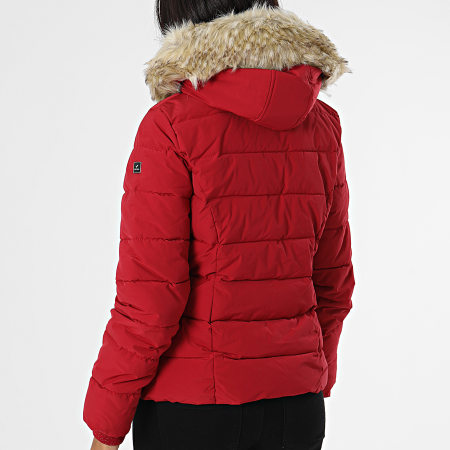 Kaporal - Abrigo de piel con capucha para mujer Dibby Rojo