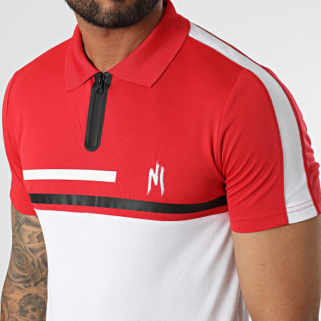 NI by Ninho - Polo manica corta con strisce 022 bianco rosso