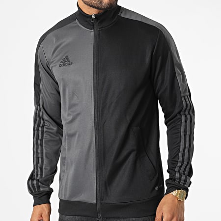 Adidas Sportswear - Veste Zippée HN5598 Gris Anthracite Noir