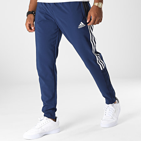 Adidas Sportswear - GH4470 Pantaloni da jogging a bande blu navy
