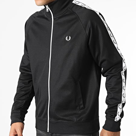 Fred Perry - J4620 Giacca con zip a righe nere