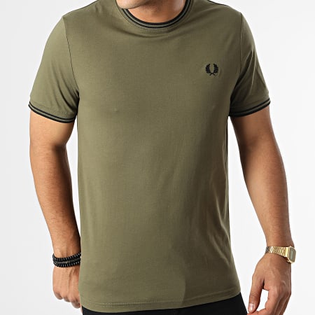 Fred Perry - Camiseta Twin Tipped M1588 Caqui Verde