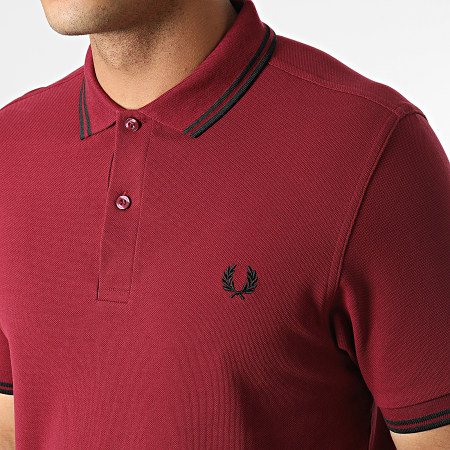 Fred Perry - Polo Manches Courtes Twin Tipped M3600 Bordeaux