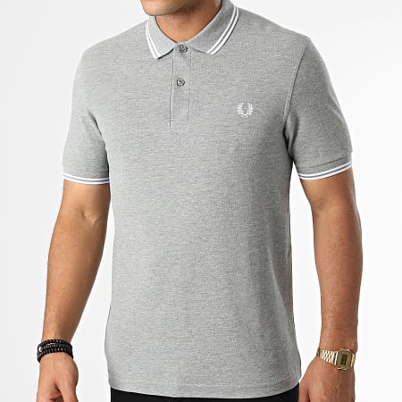 Fred Perry - Polo Manches Courtes Twin Tipped M3600 Gris Chiné