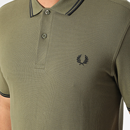 Fred Perry - Polo manica corta Twin Tipped M3600 Verde Khaki